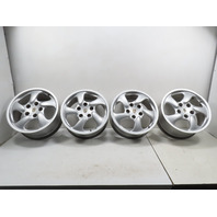 Porsche Boxster 986 Wheel Set, Five Spoke 17x8.5 17x7 Staggered 98636212605 98636212400