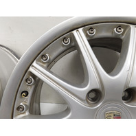 01 Porsche Boxster 986 #1300 Wheel Set Sport BBS 10 Spoke Staggard 18x8.5 & 18x9 OEM