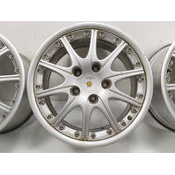 01 Porsche Boxster 986 #1300 Wheel Set Sport BBS 10 Spoke Staggard 18x8.5 & 18x9 OEM