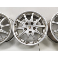 01 Porsche Boxster 986 #1300 Wheel Set Sport BBS 10 Spoke Staggard 18x8.5 & 18x9 OEM