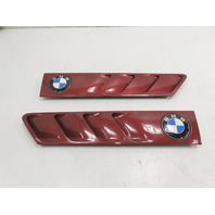 00 BMW Z3 E36 2.5L #1304 Grill Pair, Exterior Hood Gill Siena Red 51138397505 51138397506