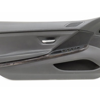 12 BMW 650i F12 Convertible #1306 Door Panel Trim, Black Nappa Black Wood Left