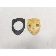 98 Porsche Boxster 986 #1308 Emblem, Front Hood Badge Crest, Gold 911 99655921101