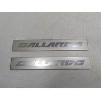 06 Lamborghini Gallardo #1310 Trim Pair, Door Sill Scuff Plate Silver Left & Right OEM