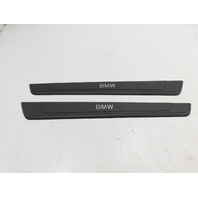 03 BMW Z4 E85 #1312 Trim Pair, Door Sill, Black OEM 7016653 7016654
