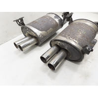 00 BMW Z3 M #1313 Exhaust Mufflers W/Mounts, OEM S52 Quad Tip