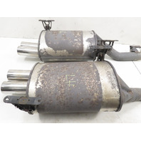 00 BMW Z3 M #1313 Exhaust Mufflers W/Mounts, OEM S52 Quad Tip