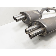 00 BMW Z3 M #1313 Exhaust Mufflers W/Mounts, OEM S52 Quad Tip