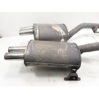 00 BMW Z3 M #1313 Exhaust Mufflers W/Mounts, OEM S52 Quad Tip