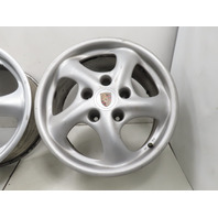 97 Porsche Boxster 986 #1315 Wheel Set, 17x8.5 17x7 Spoke Staggered OEM 99636212400 99636212605