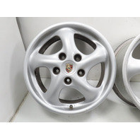 97 Porsche Boxster 986 #1315 Wheel Set, 17x8.5 17x7 Spoke Staggered OEM 99636212400 99636212605