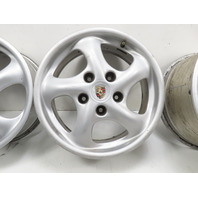 97 Porsche Boxster 986 #1315 Wheel Set, 17x8.5 17x7 Spoke Staggered OEM 99636212400 99636212605