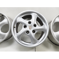 97 Porsche Boxster 986 #1315 Wheel Set, 17x8.5 17x7 Spoke Staggered OEM 99636212400 99636212605