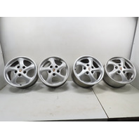 97 Porsche Boxster 986 #1315 Wheel Set, 17x8.5 17x7 Spoke Staggered OEM 99636212400 99636212605