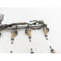 15 Toyota Tundra Crewmax #1318 Injector Set w/ Fuel Rail & Wiring Outer OEM 82127-34050 82126-34021