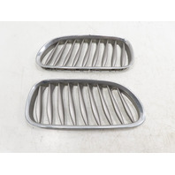 06 BMW Z4 E85 #1326 Grill Pair Bumper Kidney Grey Chrome OEM Front