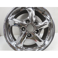 98 Porsche Boxster 986 #1328 Wheel, Carrera 17x7 OEM Chrome Front 911 99636212400