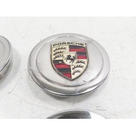 98 Porsche Boxster 986 #1328 Center Cap Set, Wheel Chrome 911 996 OEM 99636130309