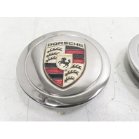 98 Porsche Boxster 986 #1328 Center Cap Set, Wheel Chrome 911 996 OEM 99636130309
