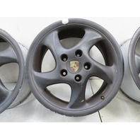 01 Porsche Boxster S 986 #1330 Wheel Set Turbo Twist 18x9 18x7.5 OEM