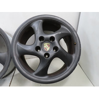 01 Porsche Boxster S 986 #1330 Wheel Set Turbo Twist 18x9 18x7.5 OEM
