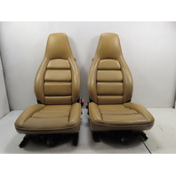 87 Porsche 928 S4 #1331 Seat Pair, Front 12-Way Power Leather, Tan Champagne