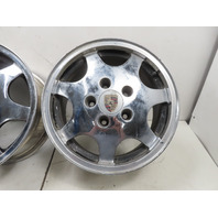87 Porsche 928 S4 #1331 Wheel Set Chrome 7 Spoke 8Jx16 D90
