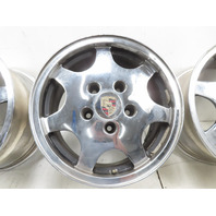 87 Porsche 928 S4 #1331 Wheel Set Chrome 7 Spoke 8Jx16 D90