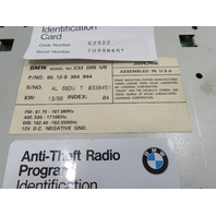 96 BMW Z3 E36 1.9L #1333 Radio, Cassette Player AM FM Tuner w/ code C33 65128364944