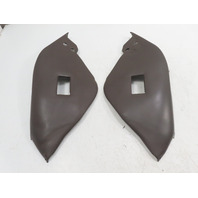 85 Porsche 928 S #1338 Trim Pair, Rear Seatbelt Seat Well Panel Brown