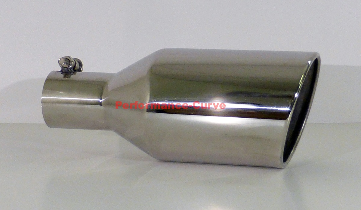 Silver Bolt-on Diesel Exhaust Tip 4/" Inlet 5/" Outlet 12/" Long Stainless Steel
