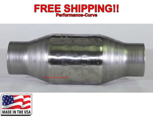 Two 2.5/" Universal Thunderbolt Catalytic Converter High Flow Stainless Steel
