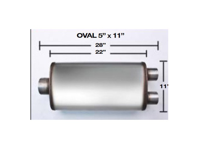 Universal Max Flow Stainless steel Muffler 2.25/" Center Dual reversible