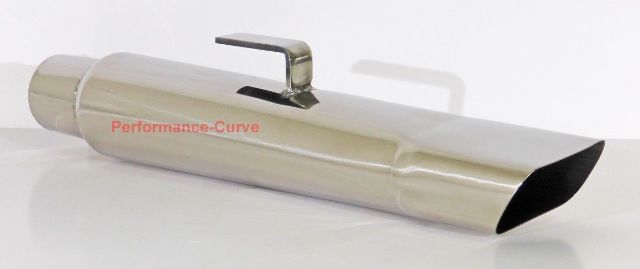 2/" In 7/" Long Rectangle Rolled Slant Out Polished Stainless Steel Exhaust Tip
