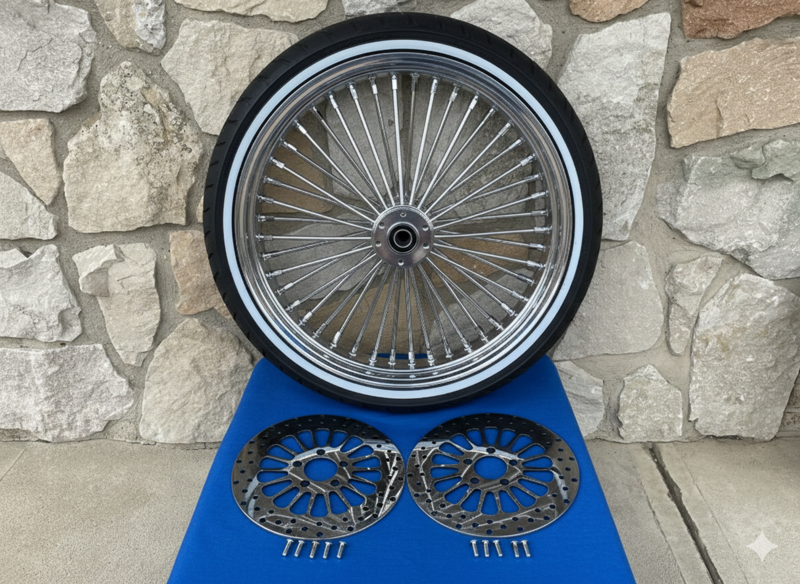 21X3.5 48 FAT SPOKE 08-UP ABS WHEEL 120/70-21 SHINKO WW TIRE KIT HARLEY TOURING