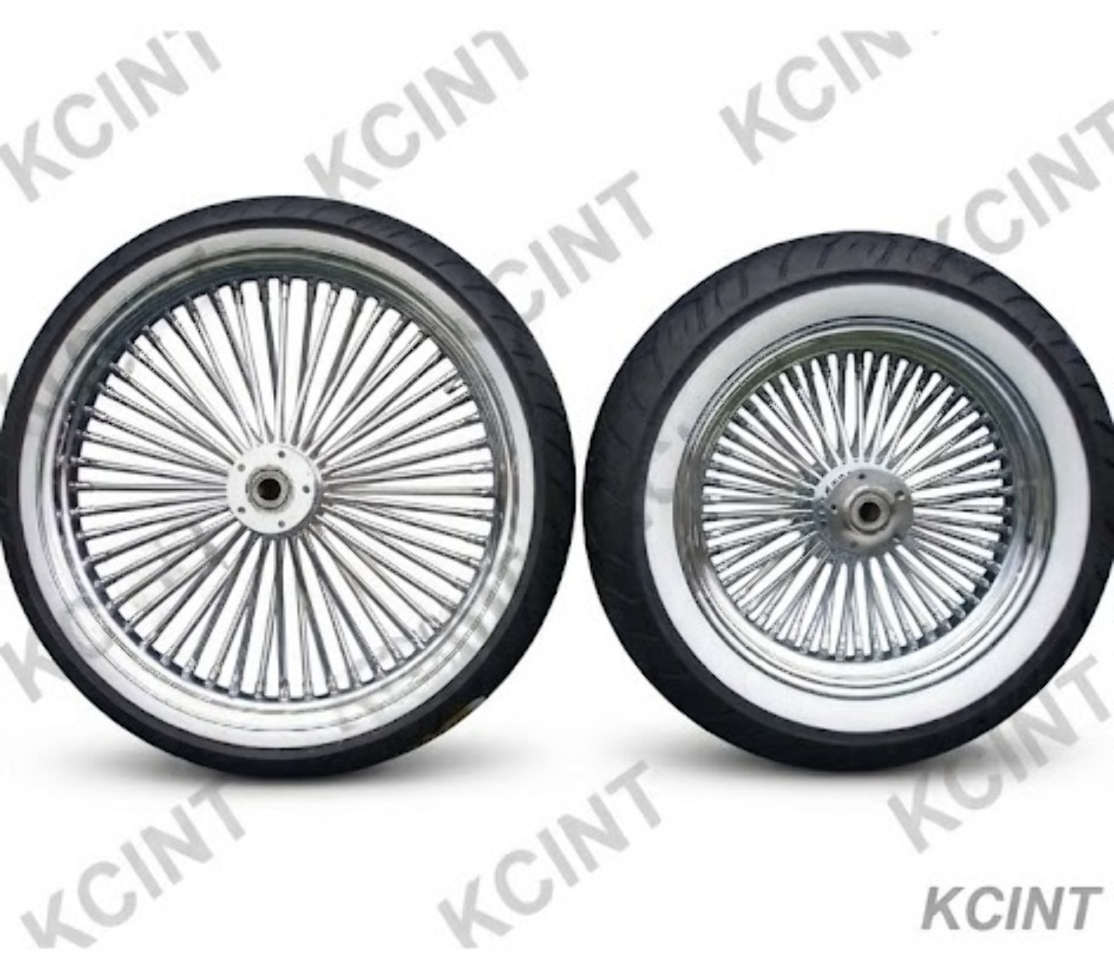 21X3.5 & 18x3.5 48 FAT SPOKE WHEEL 120/70-21 & 140/70-18 SHINKO WW TIRES MOUNTED