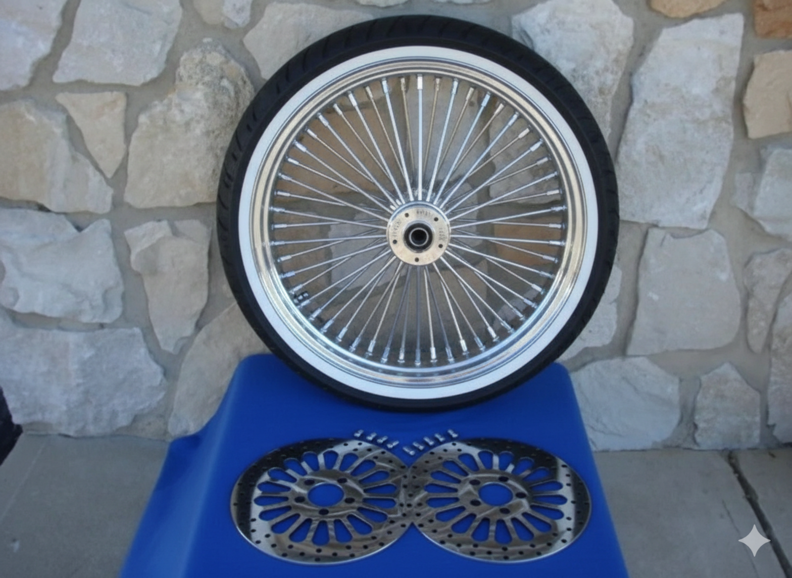 21X3.5 MAMMOTH FAT SPOKE WHEEL 120/70-21 SHINKO WW  HARLEY TOURING 2008-UP