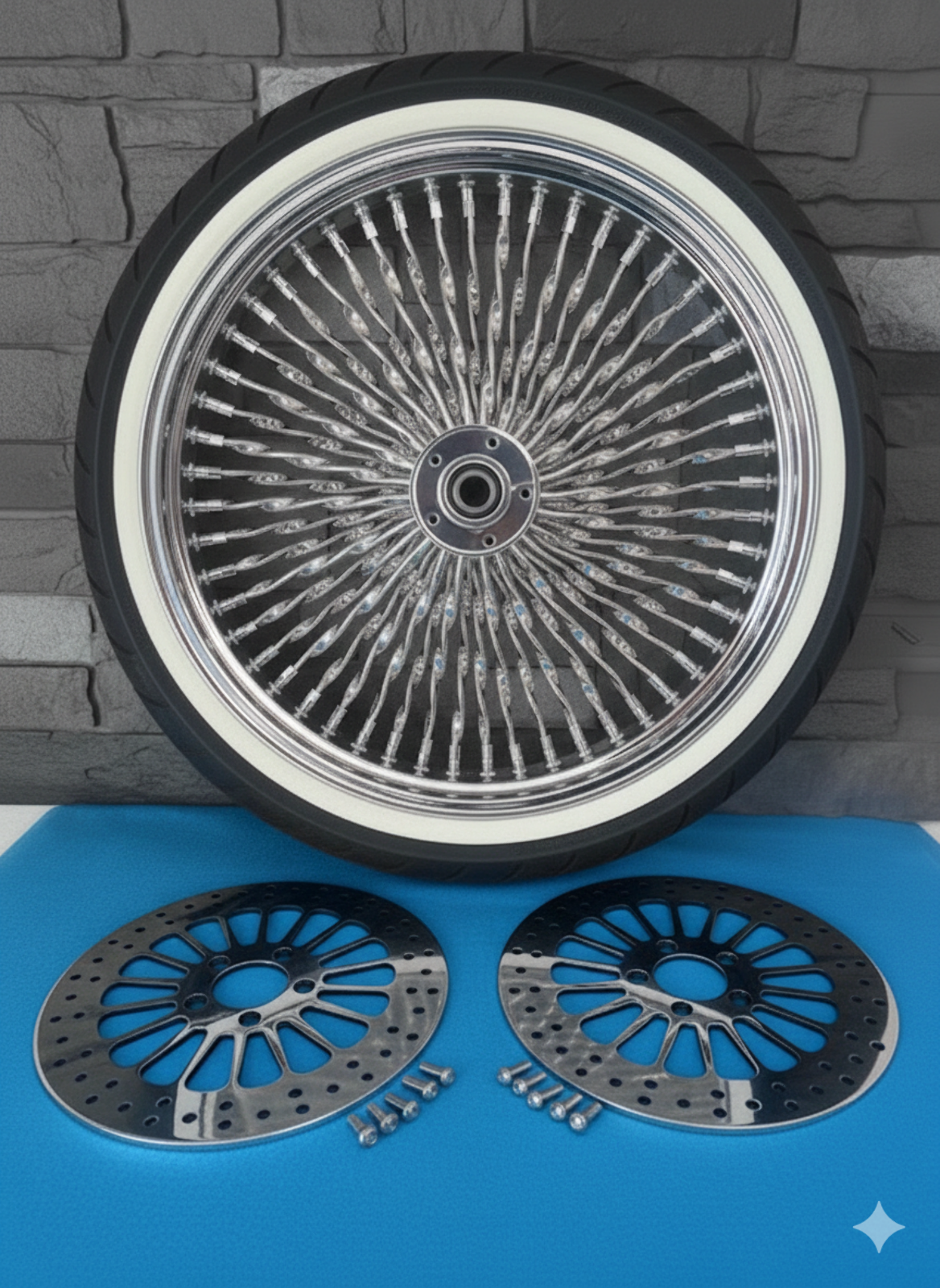 21X3.5 TWISTED FAT SPOKE WHEEL 120/70-21 WWW S TIRE KIT HARLEY TOURING 2000-07