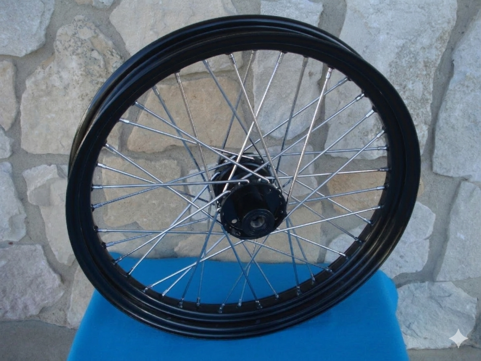 23X3" 40 SPOKE BLACK FRONT WHEEL FOR HARLEY FXST SOFTAIL 1984-99