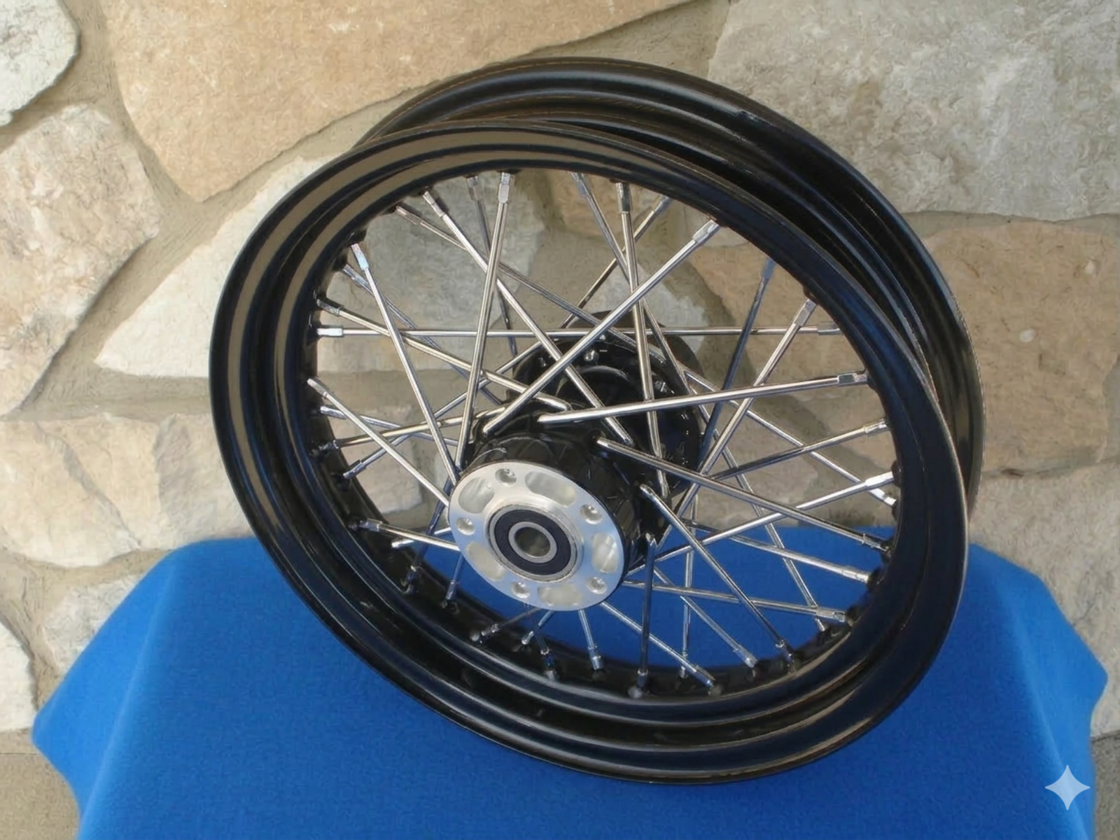 16X3" REAR 40 SPOKE BLACK RIM HUB WHEEL HARLEY XL DYNA SOFTAIL FLST FXST FLT