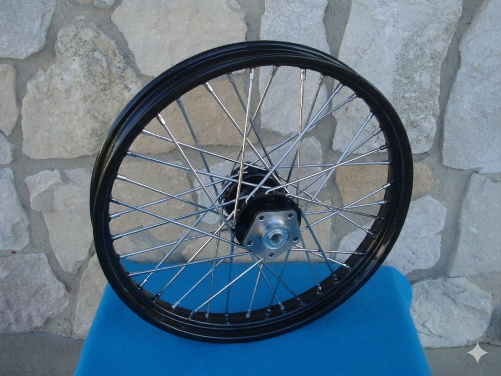 21x2.15 40 SPOKE BLACK FRONT DUAL DISC SHOVELHEAD HARLEY FXWG 1980-1983