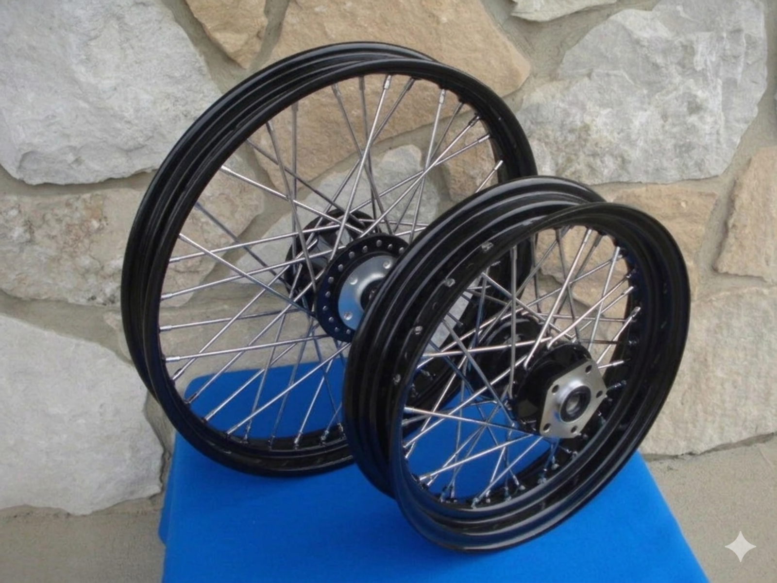 21" & 16" BLACK RIM HUB 40 SPOKE WHEEL SET FOR HARLEY 1984-99 DYNA SPORTSTER, XL