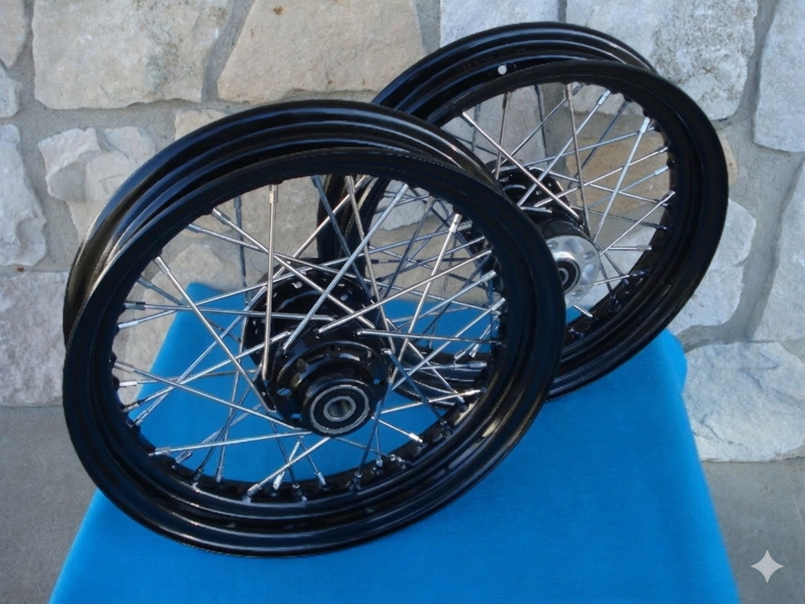 16X3" 40 SPOKE BLACK WHEEL SET 2000-06 FOR HARLEY HERITAGE DELUXE FAT BOY