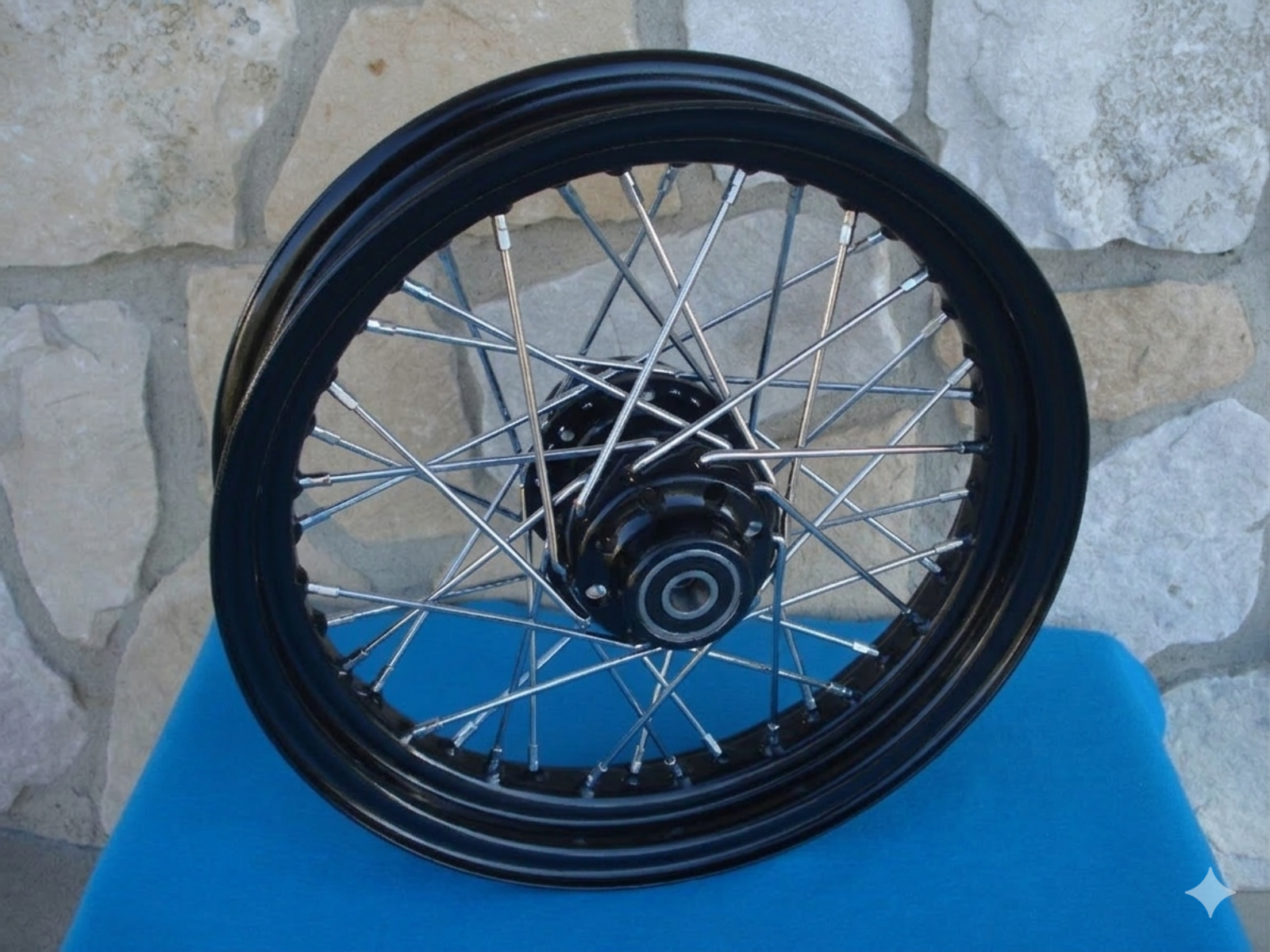 16X3" 40 SPOKE BLACK FRONT WHEEL 2000-06 FOR HARLEY HERITAGE DELUXE FAT BOY