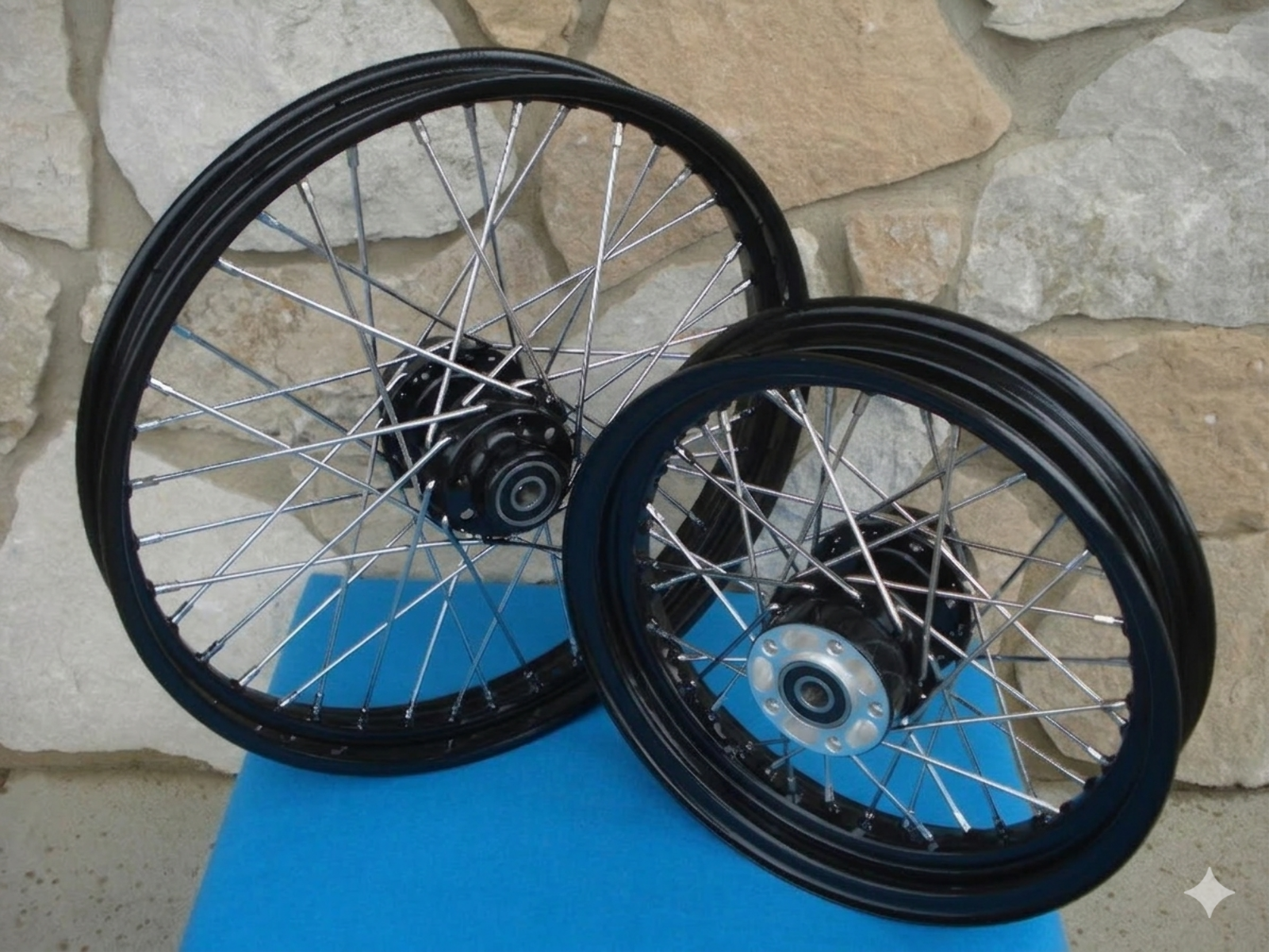 21" & 16" BLACK RIM HUB FRONT / REAR WHEEL SET HARLEY SOFTAIL FXST FXDWG 1984-99