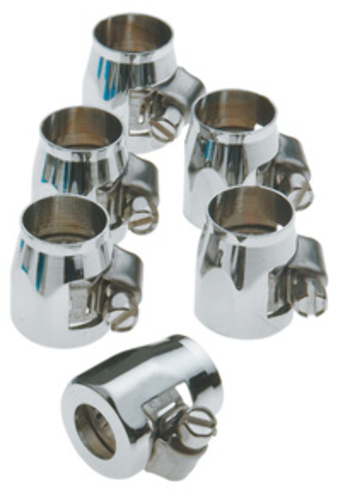 ROUND CHROME GAS LINE 5/16" ID OIL TANK LINE ENDS FOR 3/8" ID HOSE FOR HARLEY