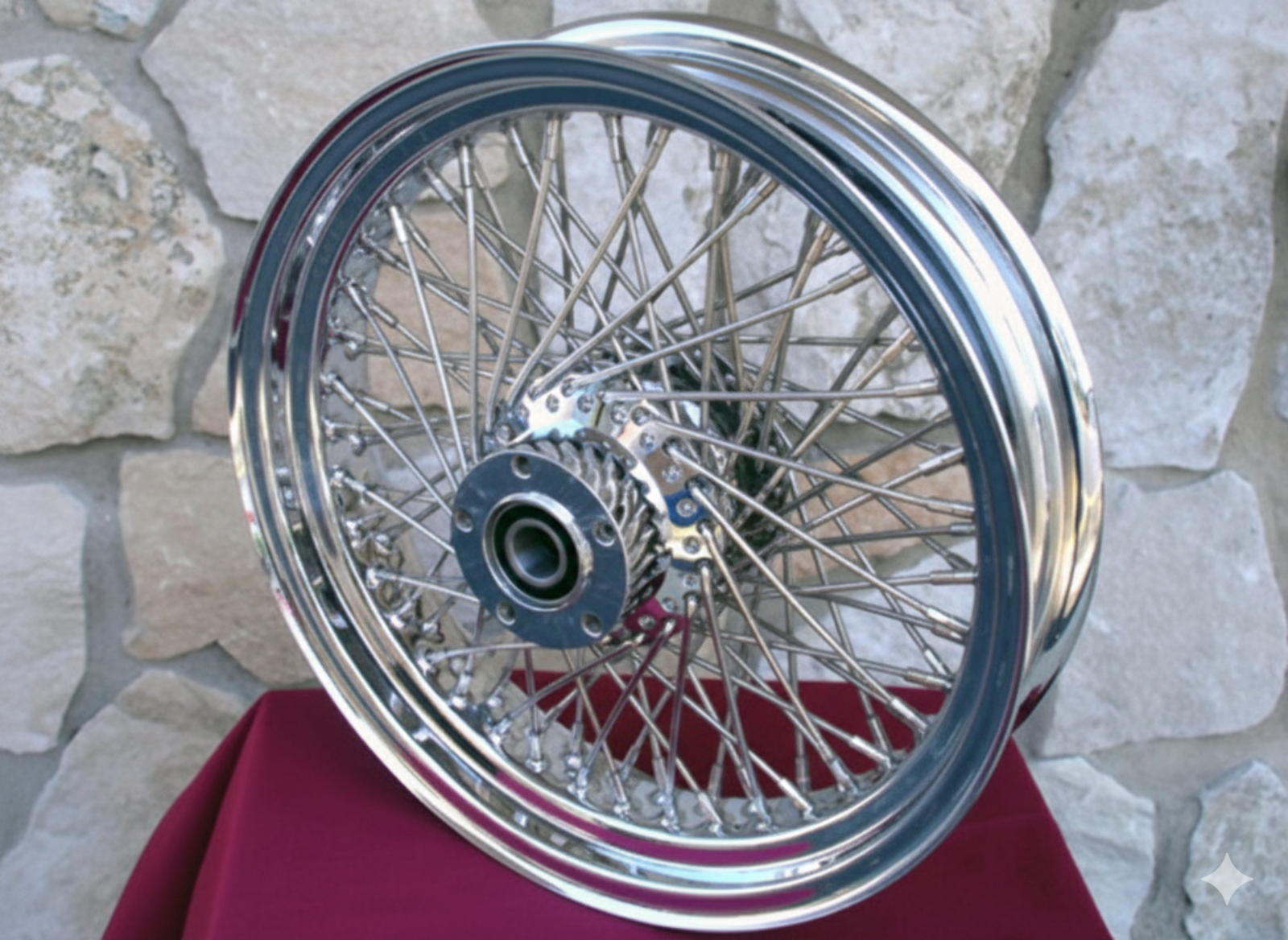 16x3.5" CHROME 80 SPOKE REAR WHEEL FOR HARLEY SOFTAIL HERITAGE DELUXE 08-UP