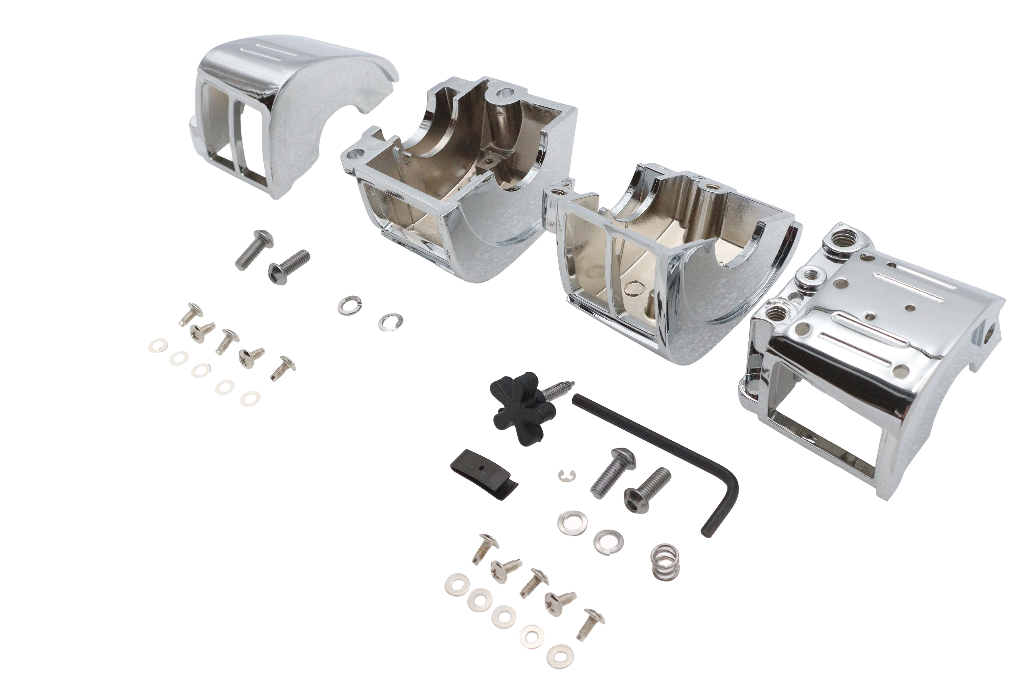 FOR HARLEY BIG TWIN DYNA & SPORTSTER CUSTOM CHROME SWITCH HOUSINGS 1982-95