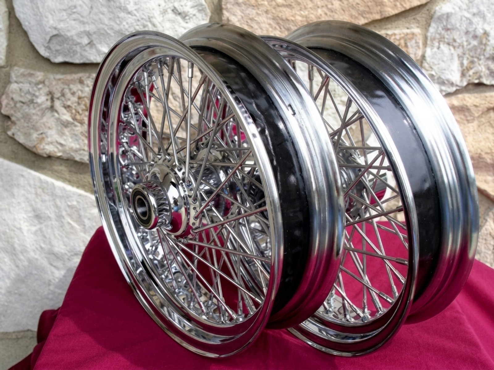 16" x 3.5" 60 SPOKE DNA PAIR WHEELS 2000-06 FOR HARLEY HERITAGE FATBOY DELUXE