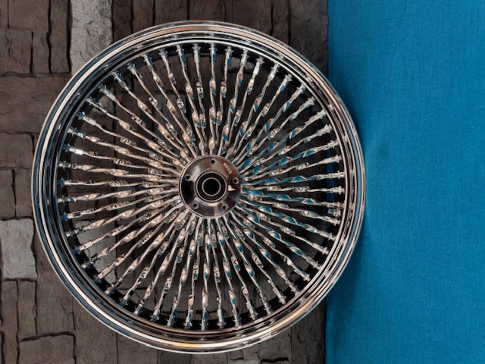 21X3.5" TWISTED 08-UP ABS MAMMOTH 52 FAT SPOKE FRONT WHEEL HARLEY TOURING BAGGER